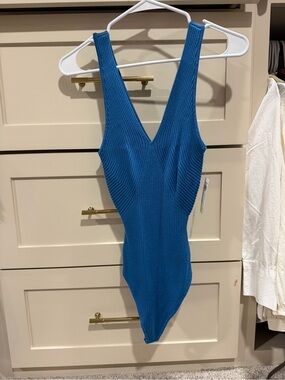 Abercrombie & Fitch Teal Blue Ribbed One-Piece Bodysuit